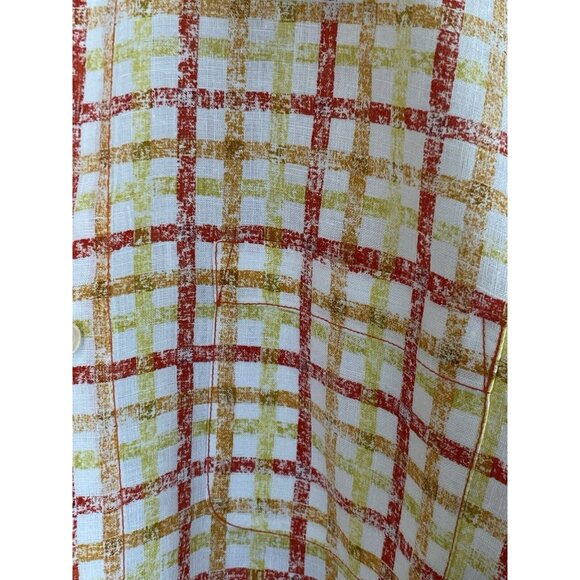 Tommy Bahama Long Sleeve White Red Yellow Button Down Shirt Linen Men's XL - Picture 4 of 6